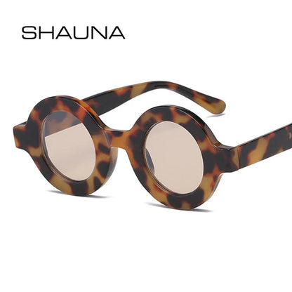 SHAUNA Ins Popular Retro Small Round Sunglasses Women Letter Frame Fashion Anti-Blue Light Glasses Frames