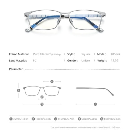 FONEX Pure Titanium Glasses Men 2021 New Male Classic Eyeglass Frame Full Rim Square Eyewear F85642