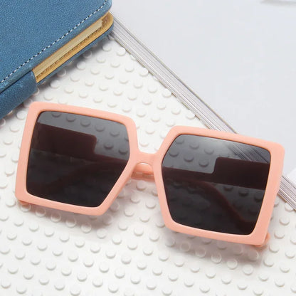 Vintage Square Sunglasses Kids Oversized Sunglass Children Retro Black Sun Glasses Boys Girls Shades Goggle UV400 Eyepieces