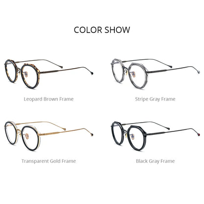 FONEX Acetate Titanium Glasses Men Simple Retro Polygon Eyeglasses 2023 Women Eyewear LO-04