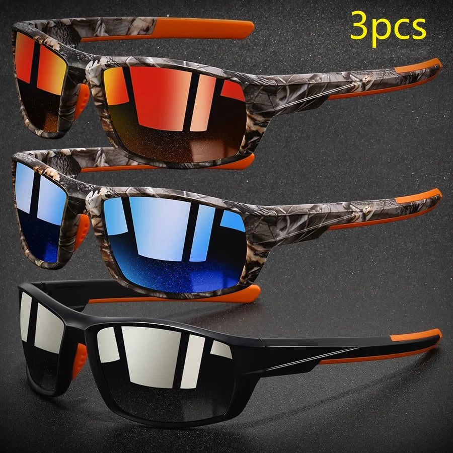 Lot de 3 lunettes de soleil polarisées vintage pour homme et femme, idéales pour la pêche, la course à pied, le cyclisme, l'alpinisme, UV400