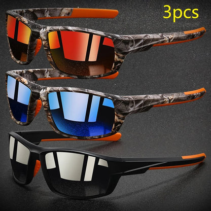 Lot de 3 lunettes de soleil polarisées vintage pour homme et femme, idéales pour la pêche, la course à pied, le cyclisme, l'alpinisme, UV400