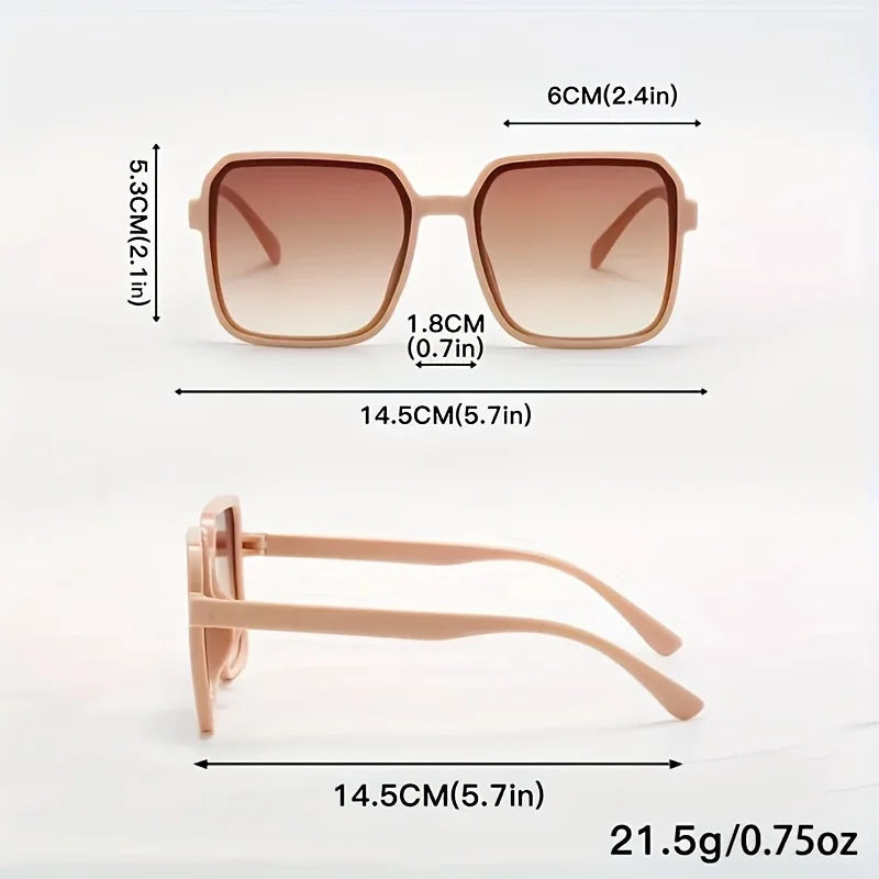 Lot de 5 lunettes de soleil carrées surdimensionnées pour femmes et hommes, verres solaires décontractés dégradés antireflets pour vacances, plage, voyage