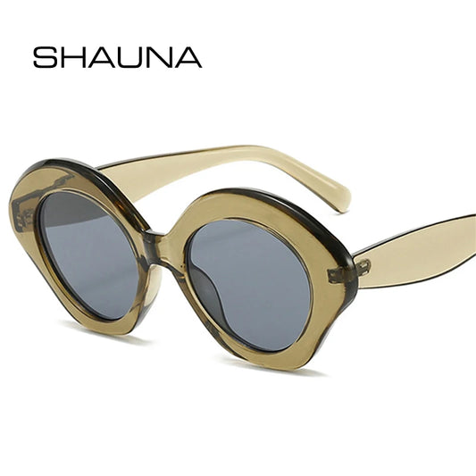 SHAUNA Fashion Irregular Cat Eye Sunglasses Women Retro Gradient  Men Trending Sun Glasses