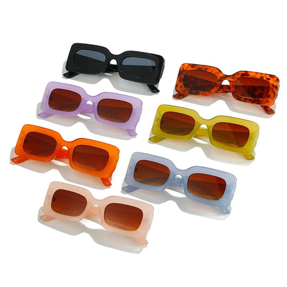 SHAUNA Ins Popular Fashion Rectangle Jelly Color Sunglasses Women Retro Brand Designer Gradient Shades UV400 Men Sun Glasses