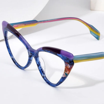 HEPIDEM Multicolor Acetate Glasses Women Fashion Cat Eye 2023 New Eyeglasses Men Spectacles Eyewear H9334