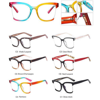 SHAUNA Anti-Blue Light TR90 Women Half Frame Colorful Eyewear Fashion Spring Hinge Optical Frames