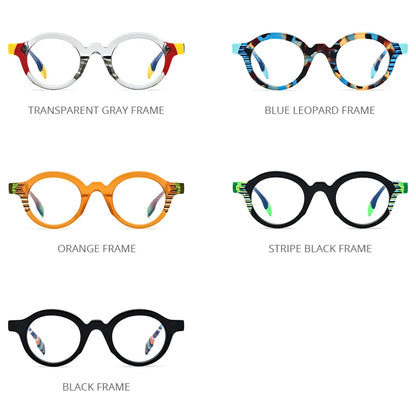 HEPIDEM Multicolor Acetate Glasses Men Retro Small Round Eyeglasses Women Frame Spectacles Eyewear 9226