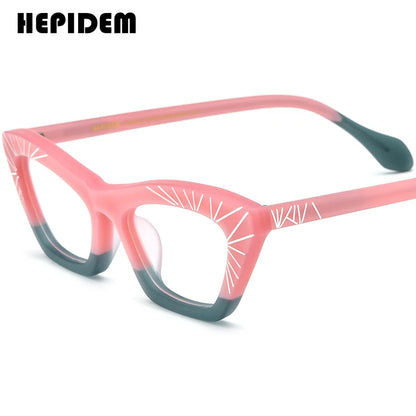 HEPIDEM Matte Acetat Brille Frauen 2023 Neue Mode Cat Eye Brillen Brillen H9344