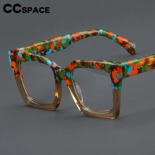 56909 New Fashion Colorful Acetate Optical Spectacle Frame Women Large Size Vintage Glasses Frame Men Prescription Spectacles