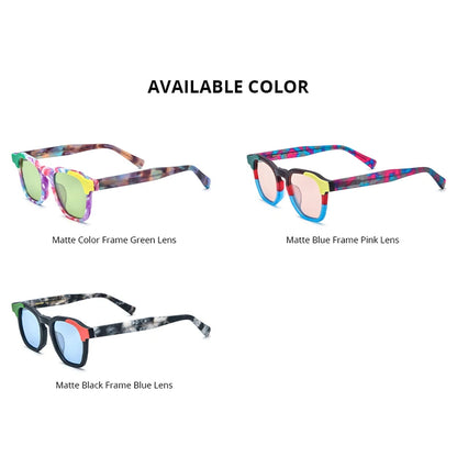 HEPIDEM Matte Colorful Acetate Polarized Sunglasses Men 2023 New Fashion Design Square UV400 Sun Glasses Women Shades H9284T