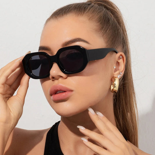 Retro Square Sunglasses For Women Vintage Small Polygon Frame Fashion Luxury Designer Sun Glasses UV400 Eyewear Trending Shades