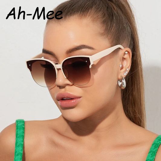 Fashion Cat Eye Sunglasses Women Trends Round Gradient Lens Sun Glasses Female Luxury Brand Vintage Shades Eyewear Oculos UV400