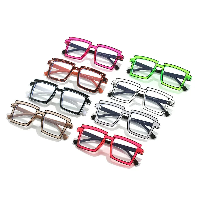 SHAUNA Retro Fluorescence Color Square Women Glasses Frame Fashion TR90 Clear Anti-Blue Light Eyewear Men Green Optical Frame