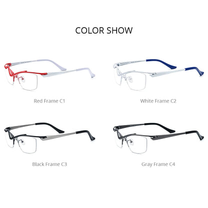 FONEX Pure Titanium Glasses Women 2024 New Men Semi Rimless Square Eyeglasses Half Frame Eyewear F85763