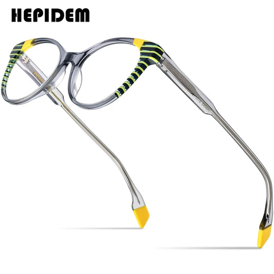 HEPIDEM Multicolor Acetate Glasses Men Retro Vintage Square Eyeglasses Women Spectacles Eyewear 9245