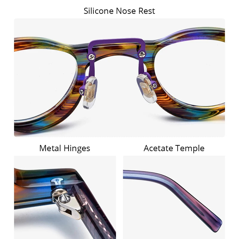 HEPIDEM Acetate Glasses Frame Men 2024 New Women Vintage Retro Small Cat Eye Eyeglasses Spectacles Eyewear H9175