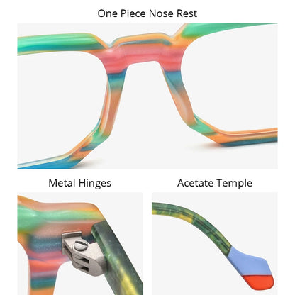 HEPIDEM Matte Colorful Acetate Glasses Men 2023 Retro Square Women Eyeglasses Spectacles Eyewear H9287