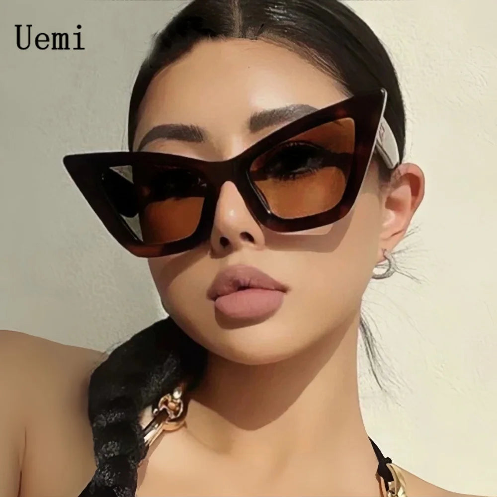 New Fashion Brand Designer Oversized Sunglasses For Women Men Cat Eye Modern Retro Sun Glasses Ins Trending Shades UV400 Eyeglas