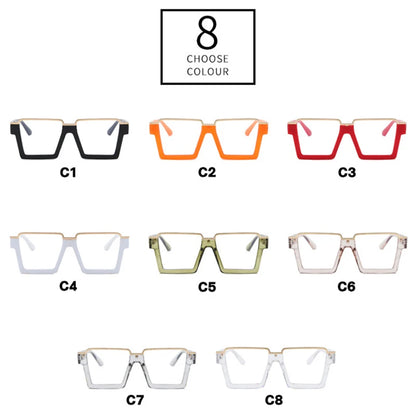 SHAUNA Retro Semi Metal Square Women Glasses Frame Clear Anti Blue Light Eyewear Men Optical Frame