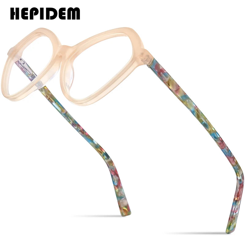 HEPIDEM Multicolor Acetate Glasses Women Fashion Cat Eye 2023 New Eyeglasses Spectacles Eyewear H9338