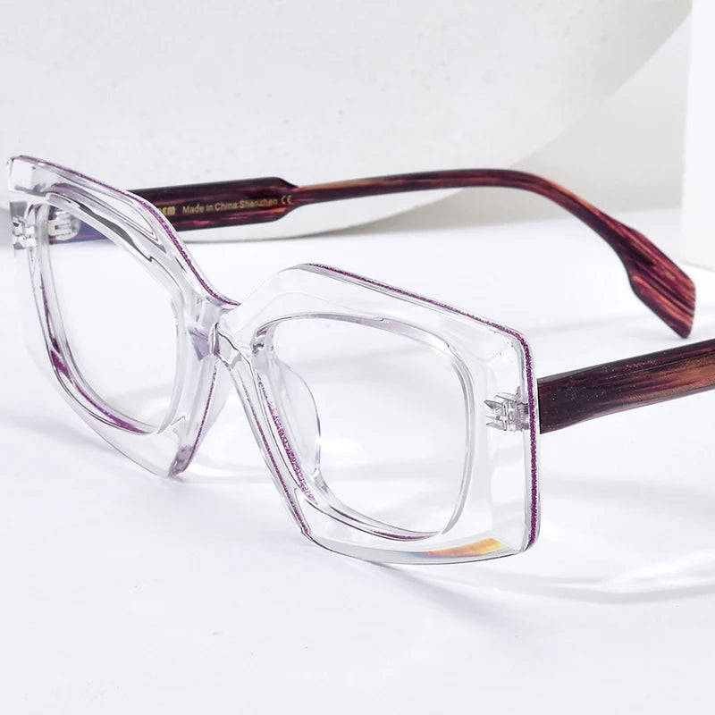 HEPIDEM Powder Acetate Glasses Men Vintage Retro Polygon Eyeglasses 2022 Women Spectacles Eyewear 9312