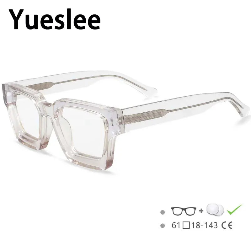 54290 High Quality Acetate Optics Glasses Frame Retro Square Eyewear Designer Luxury Prescription Glasses Frames Optical Eyewear