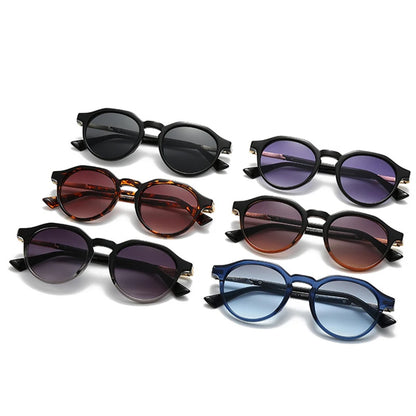 SHAUNA Nouvelles lunettes de soleil rondes dégradées pour femmes, nuances UV400, rétro, tendance, punk