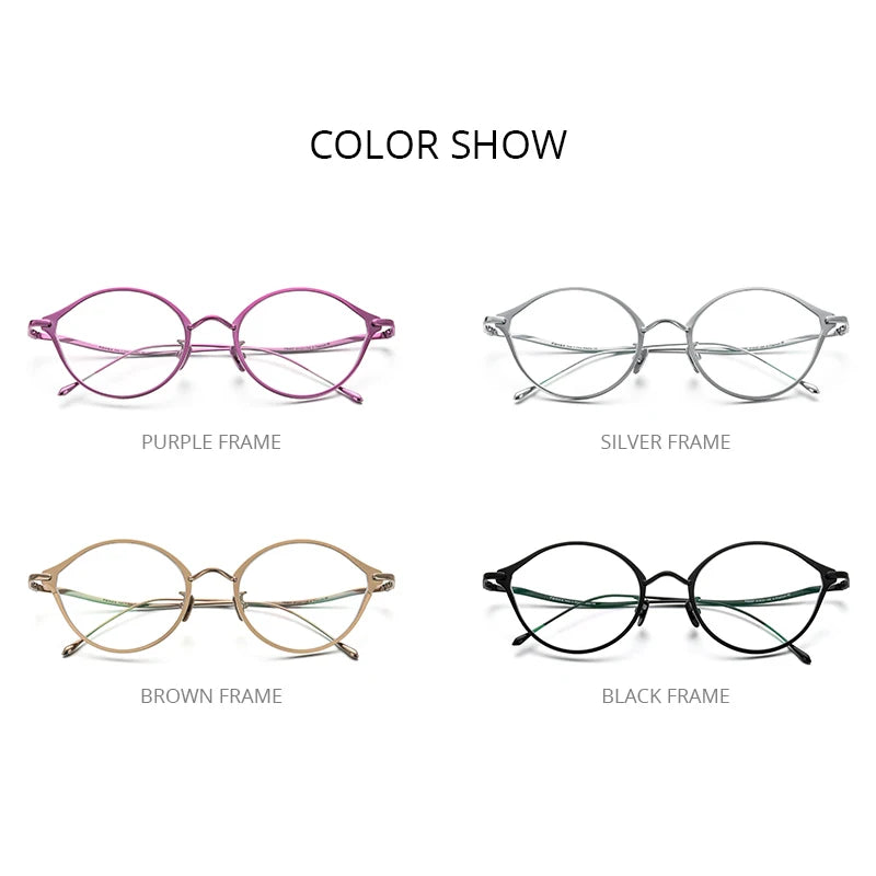 FONEX Reintitanium Brille Damen Retro Cat Eye Brillen 2021 Neue Cateye Myopie Rahmen Brillen F85657