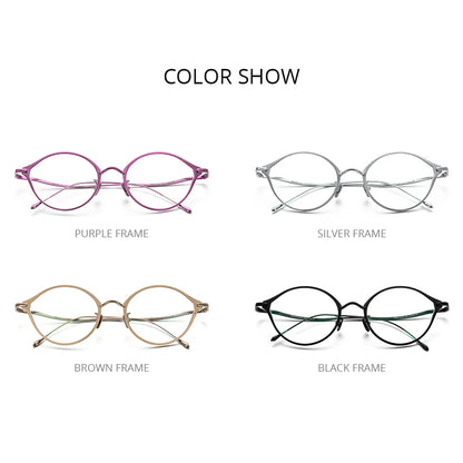 FONEX Reintitanium Brille Damen Retro Cat Eye Brillen 2021 Neue Cateye Myopie Rahmen Brillen F85657