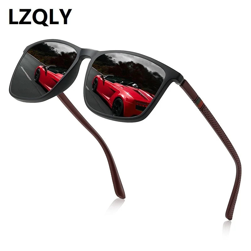 Classic Vintage Square Polarized Sunglasses Men And Women Driving Travel Anti-glare Sun Glasses For Man TR90 Frame Eyewear UV400