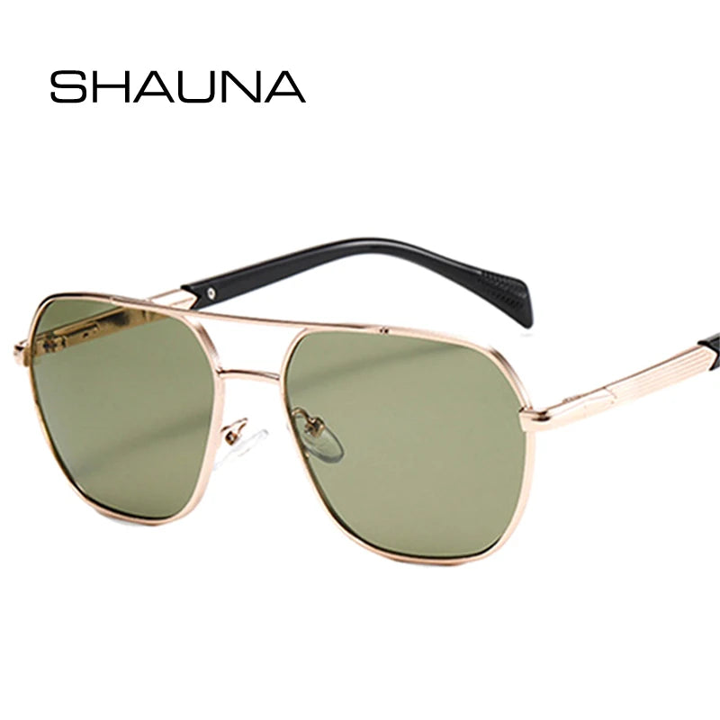 SHAUNA Retro Doppelstege Quadratische Damen Sonnenbrille Mode Farbverlauf Sonnenbrille UV400 Herren Outdoor Sonnenbrille