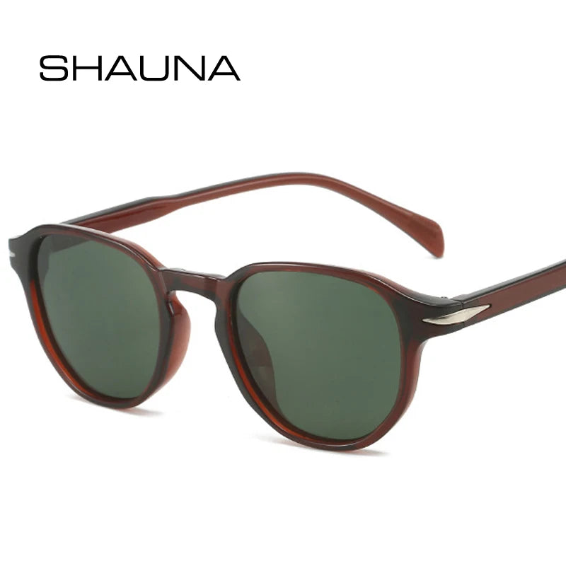 SHAUNA Nouvelles lunettes de soleil polarisées ovales pour hommes et femmes, mode punk, rivets, lunettes de soleil, nuances UV400