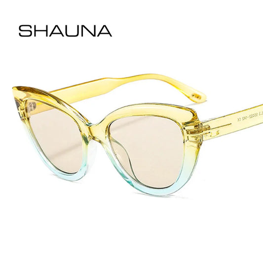 SHAUNA Fashion Cat Eye Women Sunglasses Gradient Shades Retro Optical Glasses Frames