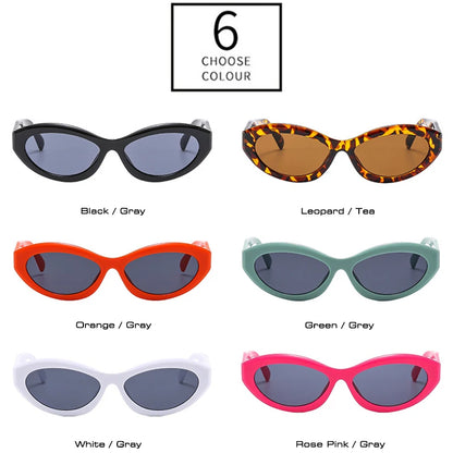 SHAUNA Retro Polygon Small Cat Eye Women Sunglasses Fashion Oval Shades UV400