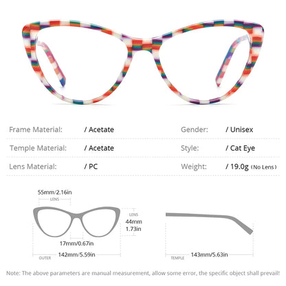 Lunettes en acétate colorées HEPIDEM pour femmes 2023, nouvelles lunettes œil de chat pour dames, lunettes de vue H9332