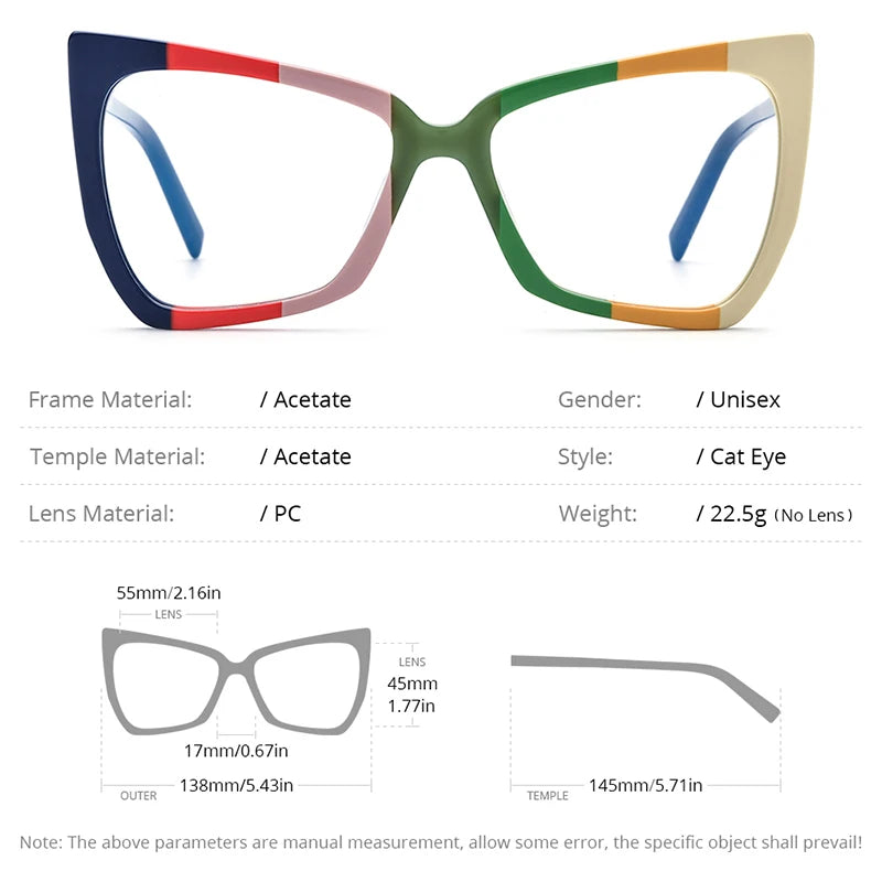 HEPIDEM Multicolor Acetate Glasses Women Fashion Cat Eye Eyeglasses 2023 New Men Spectacles Eyewear H9335