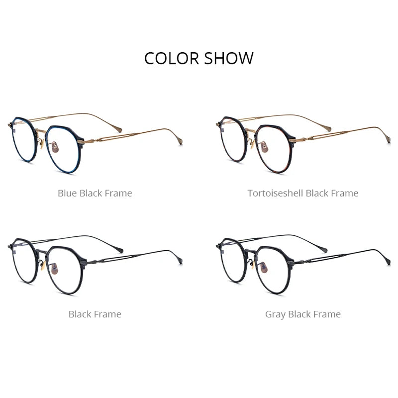 FONEX Titanium Glasses Men Simple Design Retro Square Eyeglasses 2023 New Women Eyewear E-061