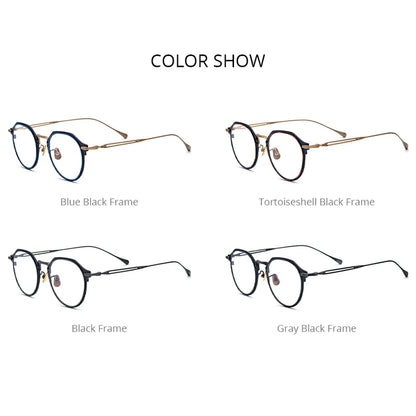 FONEX Titanium Glasses Men Simple Design Retro Square Eyeglasses 2023 New Women Eyewear E-061