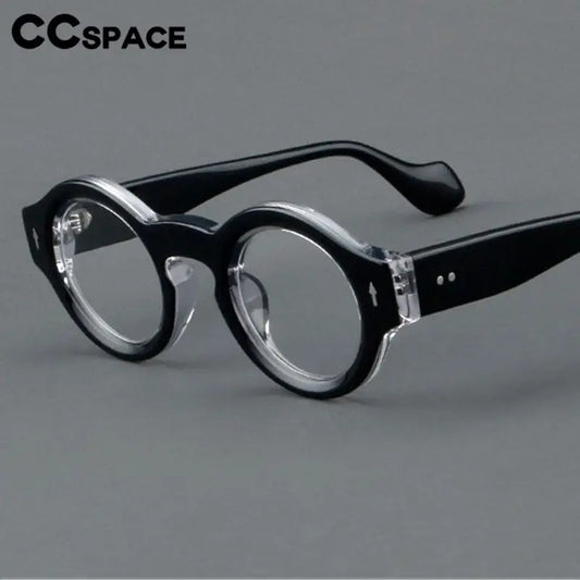 57359 Vintage Thick Acetate Spectacles Frames Trend Rivet Optical Glasses Men Women Round Prescription Eyeglass