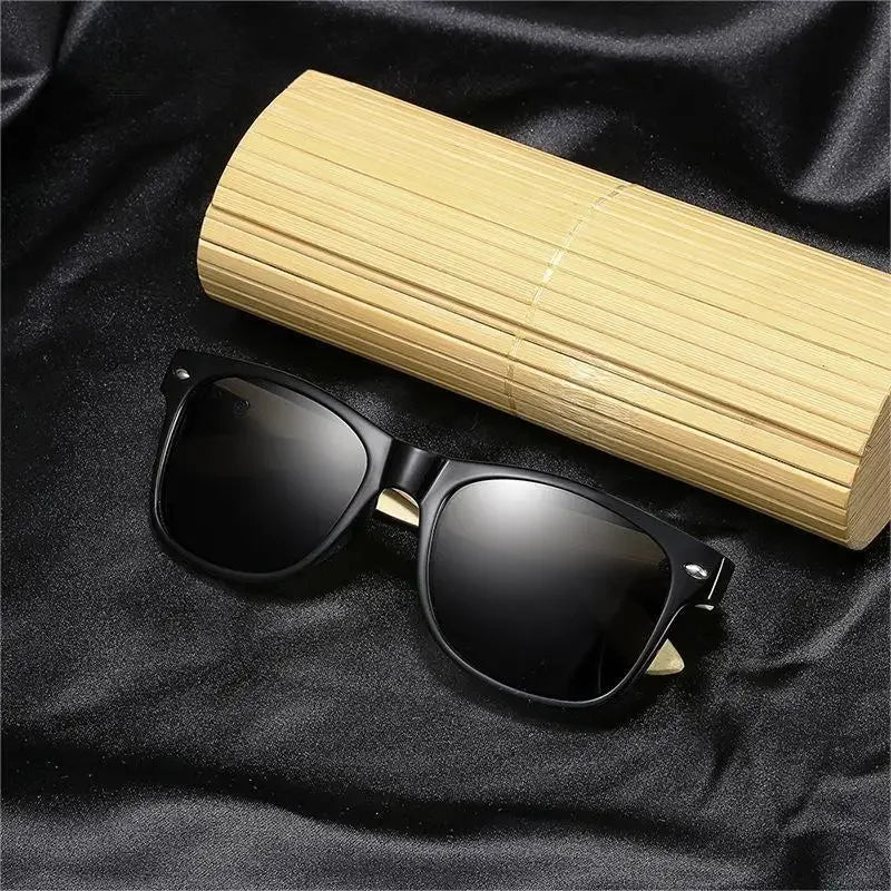 Bamboo Wood Vintage Square Polarized Sunglasses Men Women Luxury Brand Designer Sun Glasses Wooden Driving Fishing UV400 Eyewear