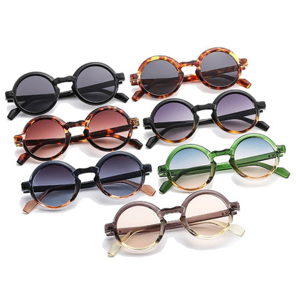 SHAUNA Retro Round Punk Women Sunglasses Fashion Double Color Gradient Shades UV400 Men Trending Rivets Sun Glasses