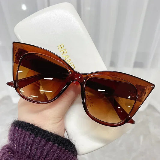 Fashion Cat Eye Sunglasses Women Vintage Oversized Gradient Sun Glasses Shades Female Luxury Designer UV400 Sunglass