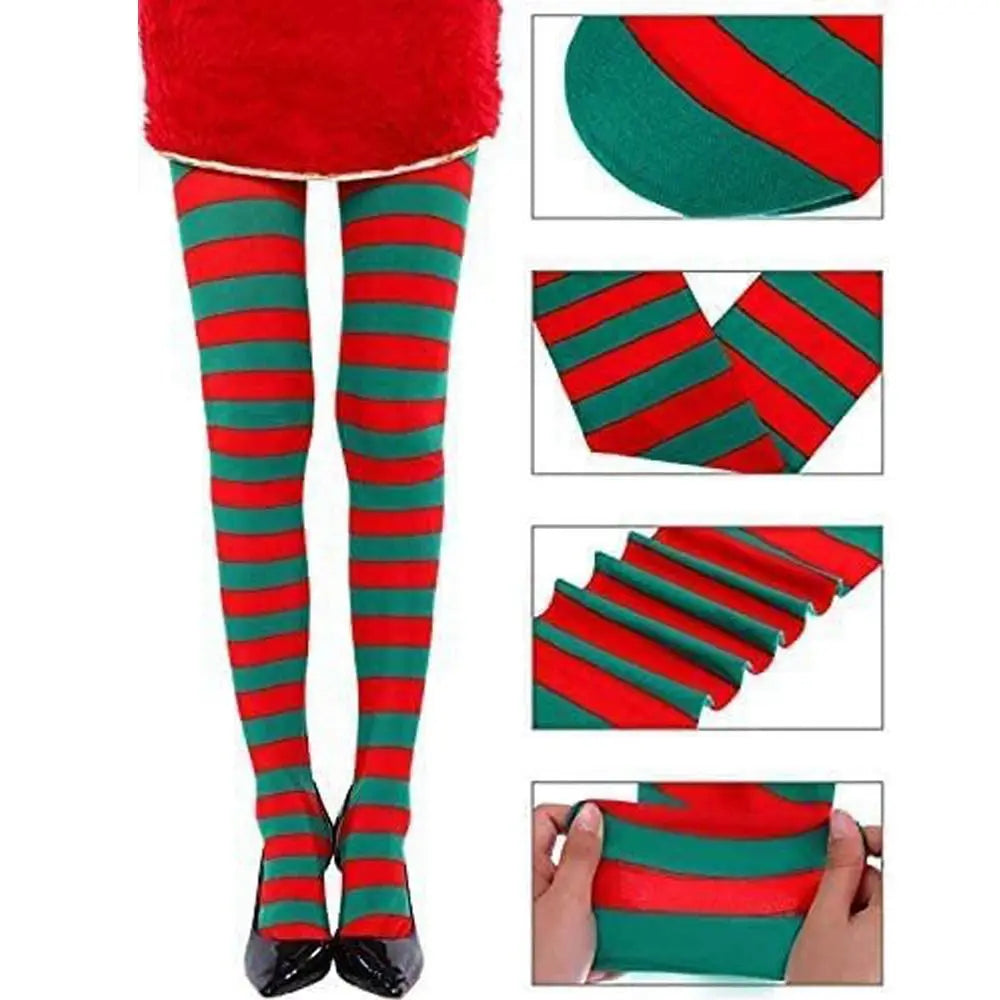 Striped Pantyhose Sweet Cosplay Cotton Long Hosiery Elastic Over Knee Dance Clubwear Stocks Halloween Party