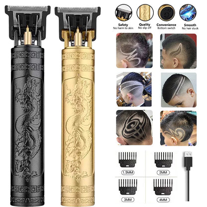 Vintage T9 Electric Hair Cutting Machine Hair Clipper Professional Men Shaver Rechargeable Barber Trimmer for Men Dragon Buddha