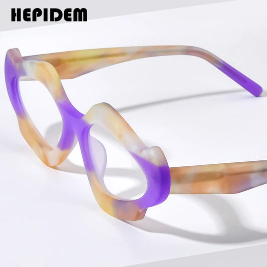 HEPIDEM Matte Acetate Glasses Women Retro Fashion Cat Eye Eyeglasses 2023 New Men Spectacles Eyewear H9291