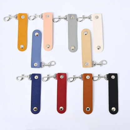 Simple Leather Keychain Creative Anti-lost Bag Pendant Key Chain High Quality PU Keychain Pendant Men Women