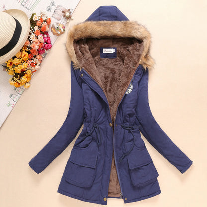 2023 Nouvelle Automne Hiver Femmes Coton Veste Rembourrée Décontracté Mince Manteau Broderie À Capuche Parkas Ouaté Chaud Pardessus