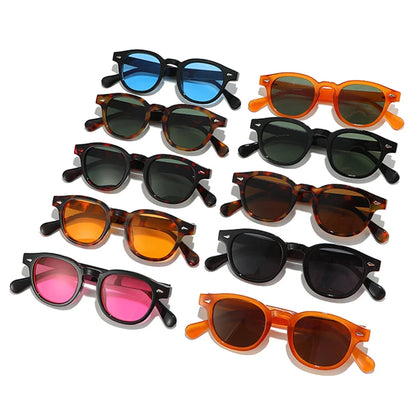 SHAUNA Fashion Candy Color Oval Women Sunglasses Retro Rivets Gradient Shades UV400