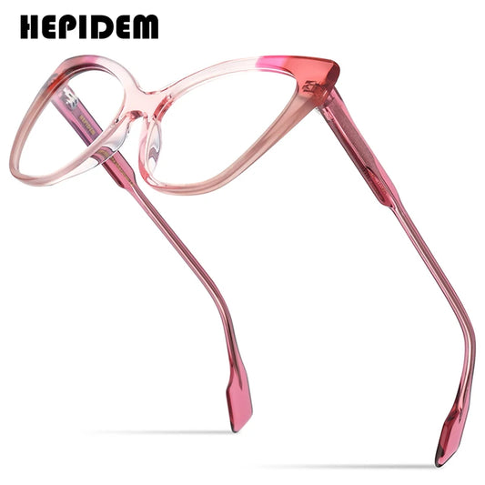 HEPIDEM Multicolor Acetate Glasses Women Designer Cat Eye Eyeglasses Ladies Cateye Spectacle Eyewear 9251